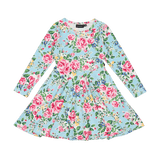 Rock Your Baby Blue Garden Waisted Dress - Blue Floral