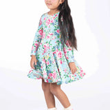 Rock Your Baby Blue Garden Waisted Dress - Blue Floral