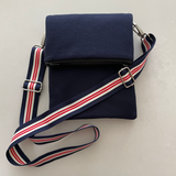 Navy Felt Crossbody Bag