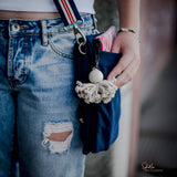 Navy Felt Crossbody Bag