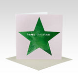 Rhicreative Green Star Happy Christmas Card