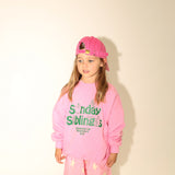 Sunday Siblings Doc Sweater – Pink & Green | Kids Cotton Jumper