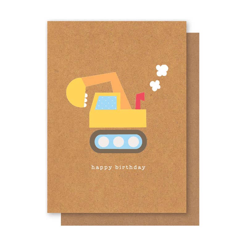 Yellow Digger Birthday Card