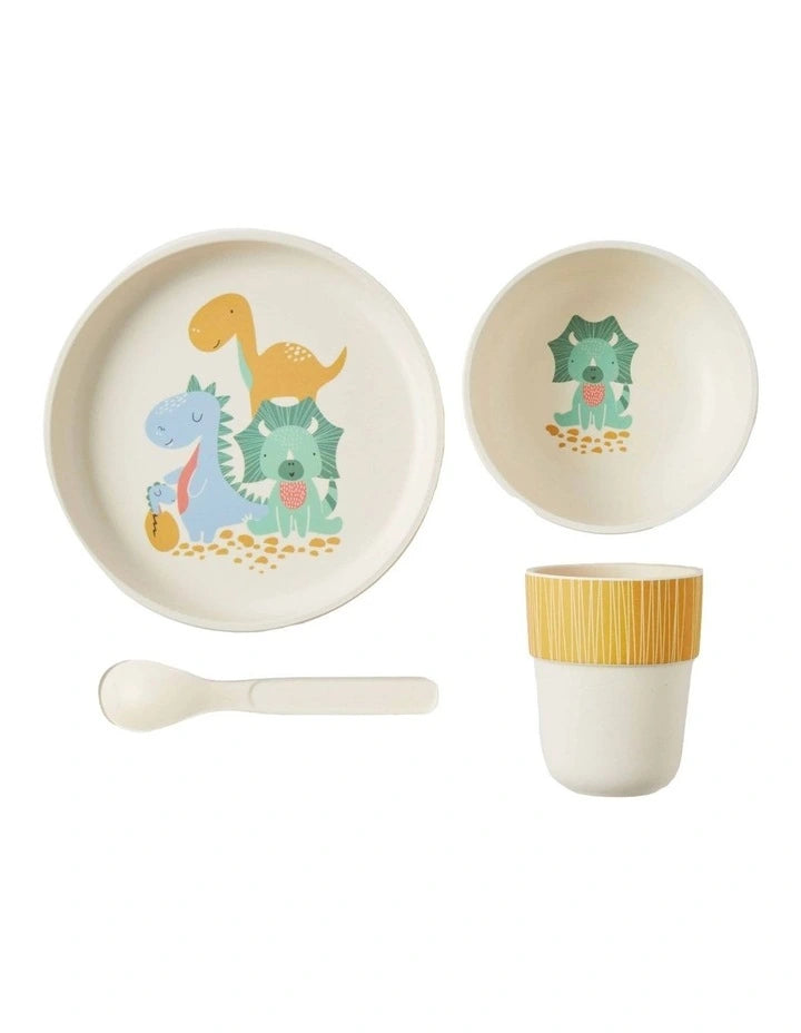 Whimsical Bamboo 4pc Dinner Set - Dinosaurs