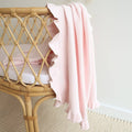 Snuggle Hunny Kids Blush Pink Ruffle Knit Organic Baby Blanket