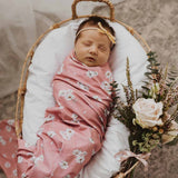 Daisy Baby Jersey Wrap & Topknot Set
