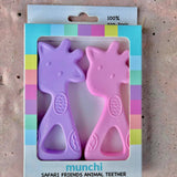 Giraffe Twin Pack Teethers - Pink and Purple