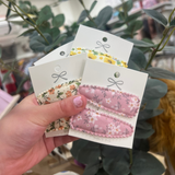 Fabric Hair Clips - Floral