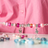 Jewellery Making Kit Charm Bracelet Set: Pink