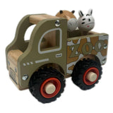 Wooden Zoo Truck Toy with Animal Figurines