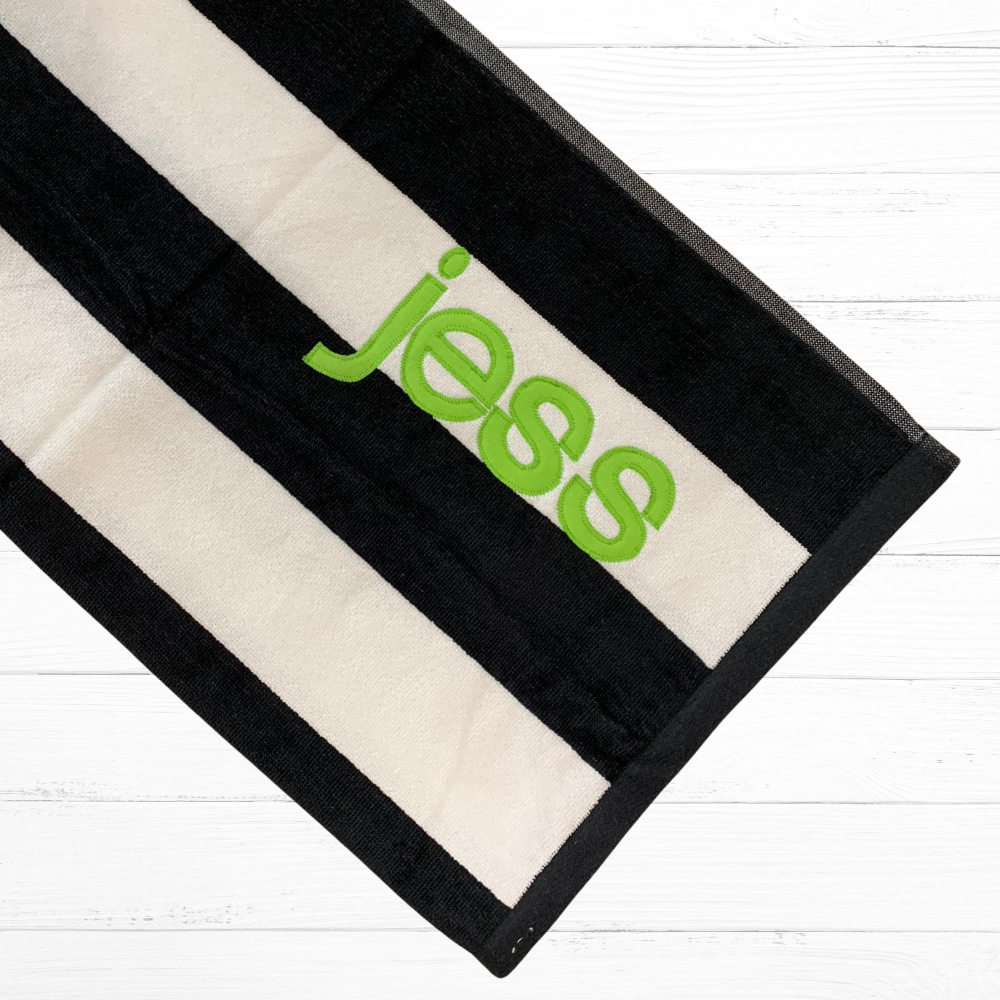 Personalised Beach Towel | Black