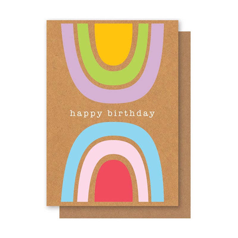 Two Rainbows Birthday Card