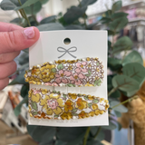 Fabric Hair Clips - Floral