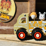 Wooden Zoo Truck Toy with Animal Figurines