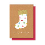 POLKADOT STOCKING CHRISTMAS CARD