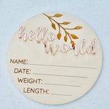 Classic Birth Announcement Disc: Black