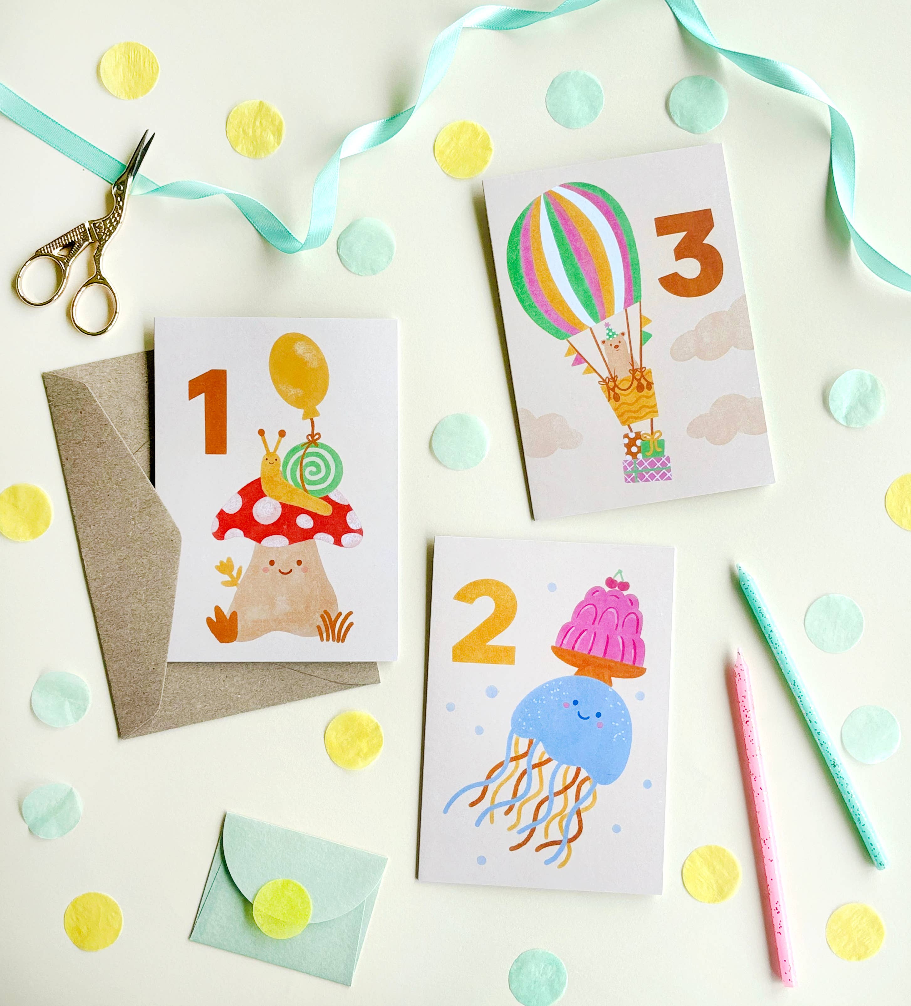Age 3 Bear Birthday Card
