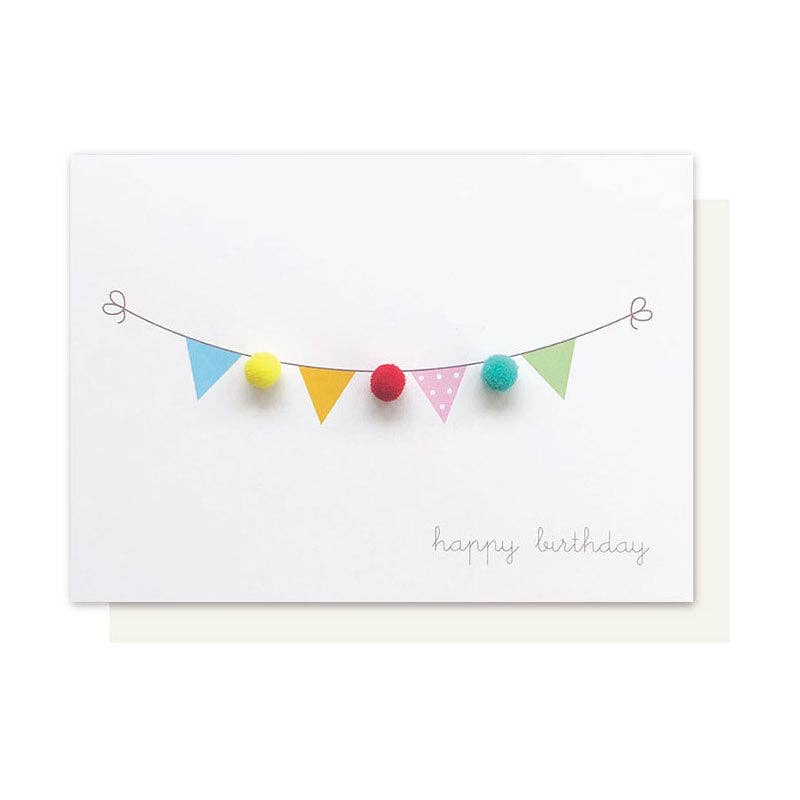 Bunting Pom Pom Card
