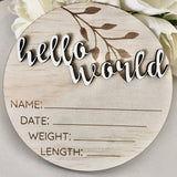 Classic Birth Announcement Disc: Black