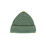 Berlin Merino Beanie Green and Blue Stripe