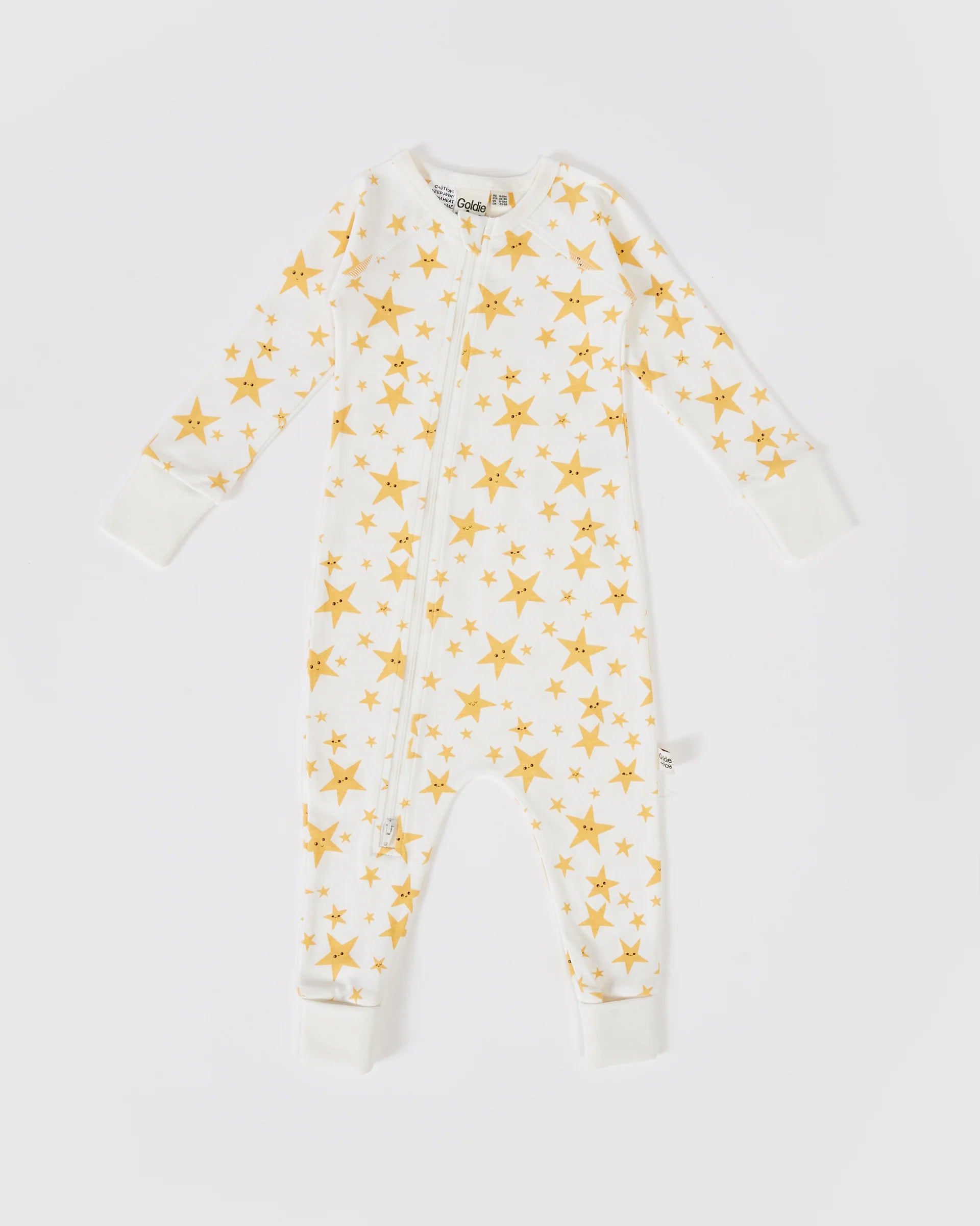 Oliver Star Print Zipsuit - White