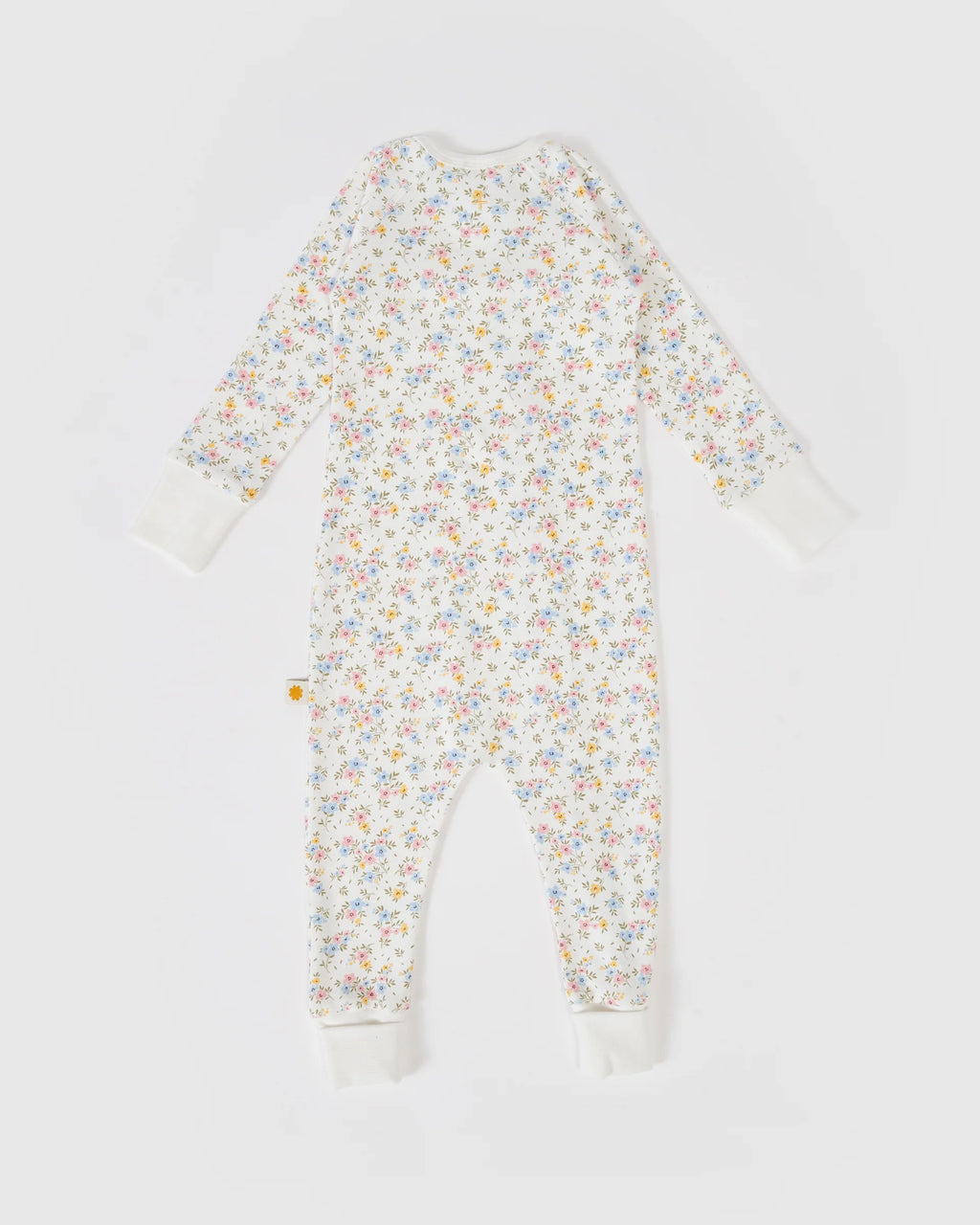 Ditzy Floral Print Zipsuit - Antique White