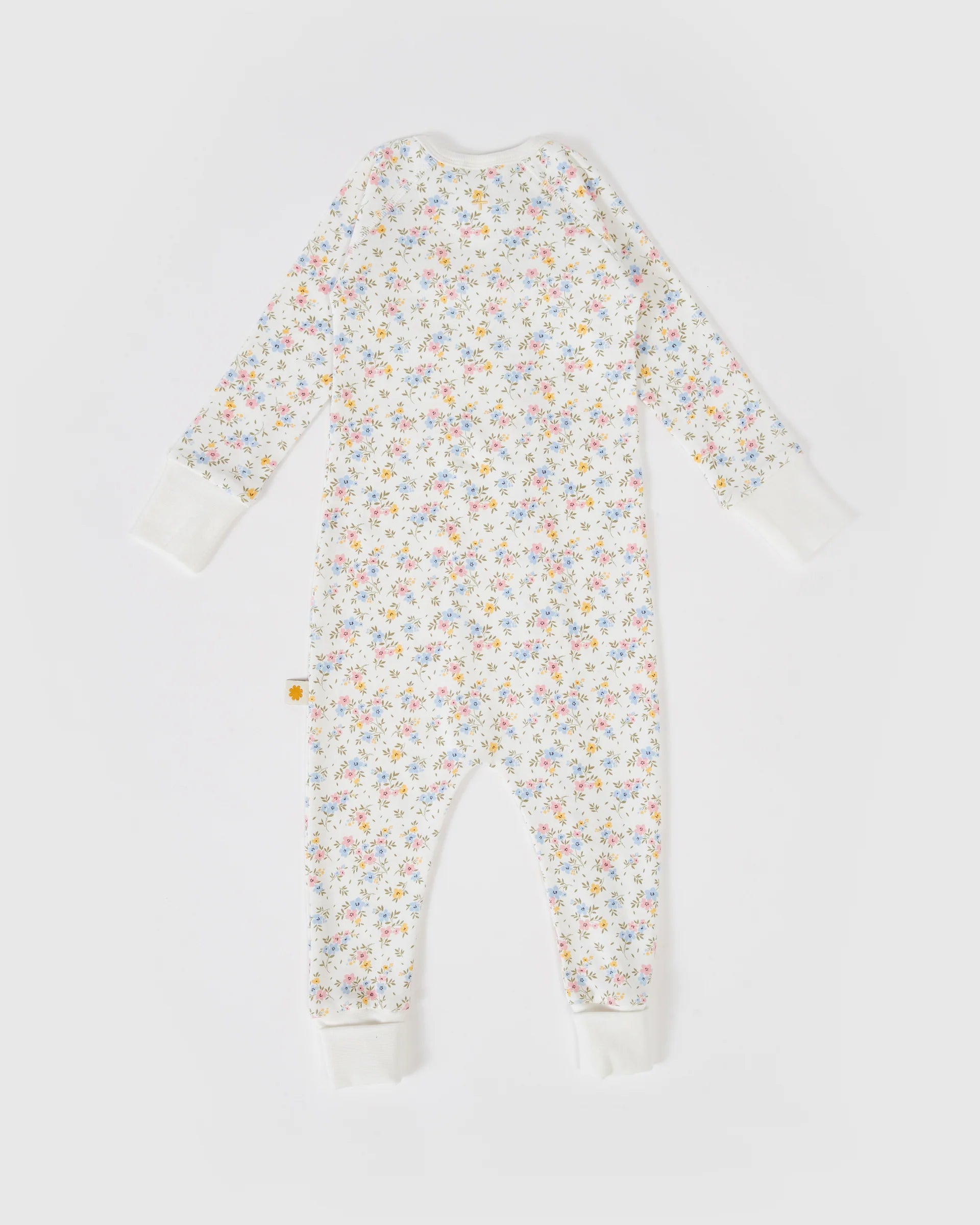 Ditzy Floral Print Zipsuit - Antique White