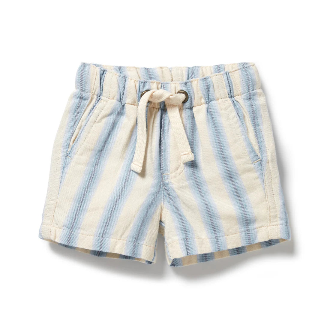 Organic Deep Blue Stripe Short