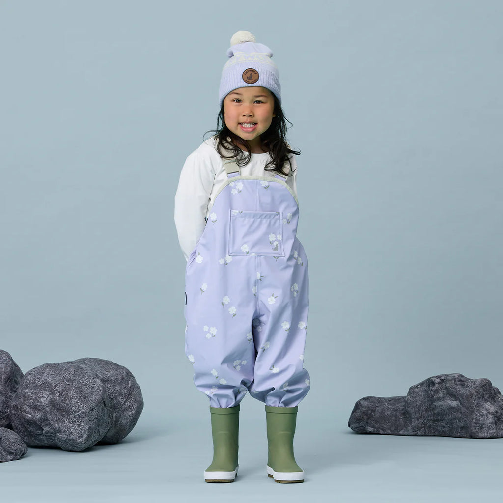 RAIN OVERALLS Floral Periwinkle