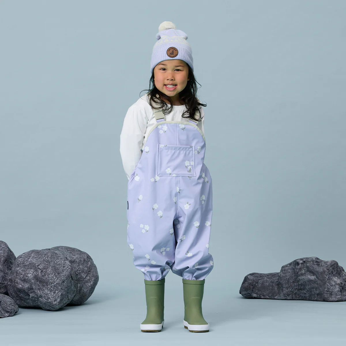 RAIN OVERALLS Floral Periwinkle