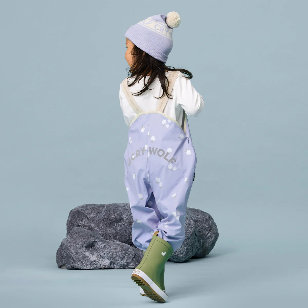 RAIN OVERALLS Floral Periwinkle