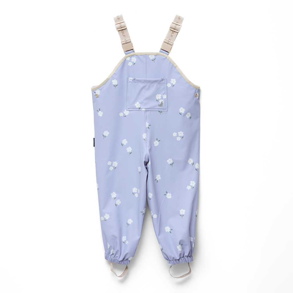 RAIN OVERALLS Floral Periwinkle