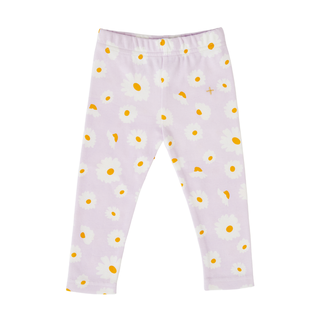 Dancing Daisy Print Leggings - Lavender