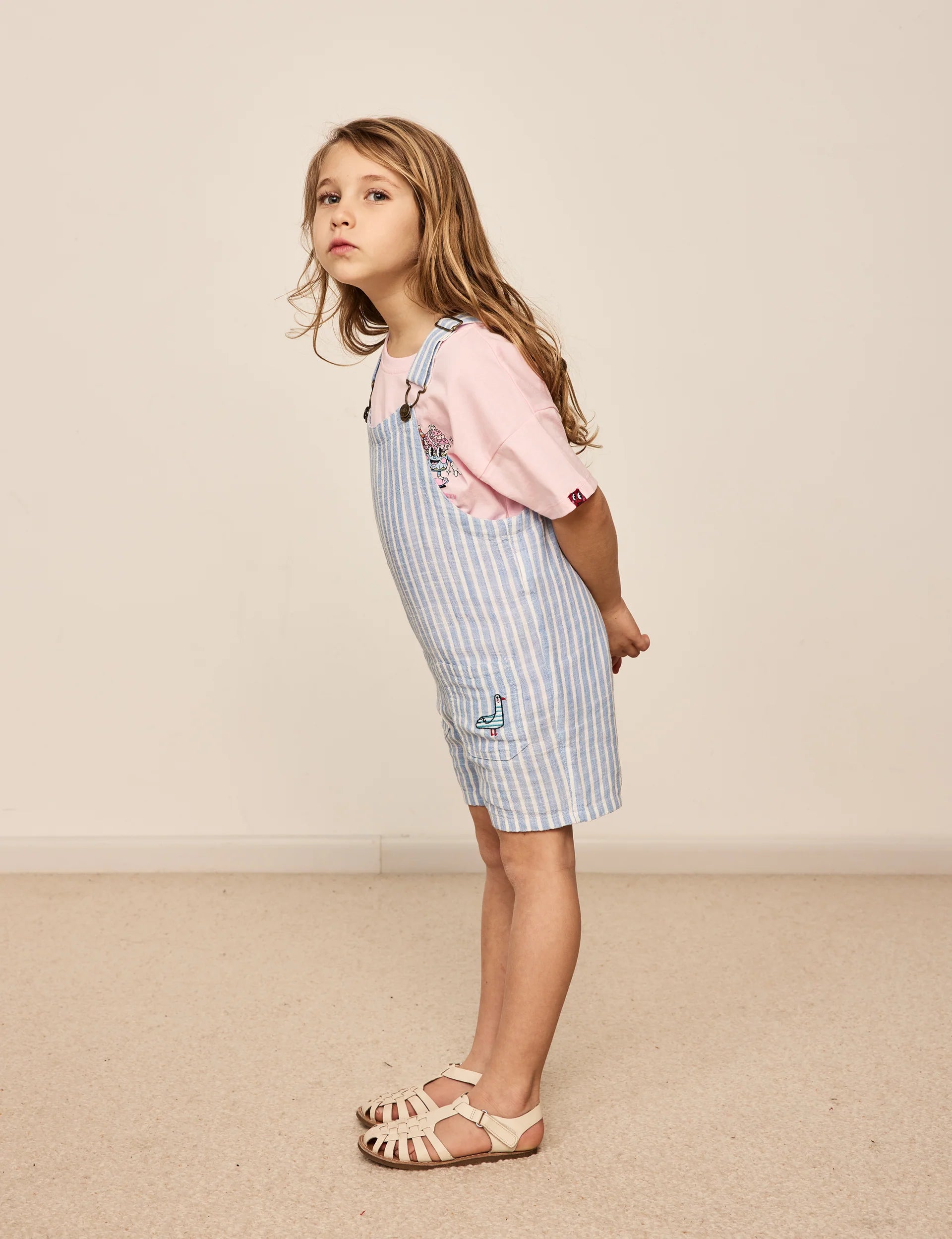 Taylor Stripe Overalls - Blue Stripe