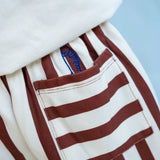 Organic French Terry Striped Pants - Maroon