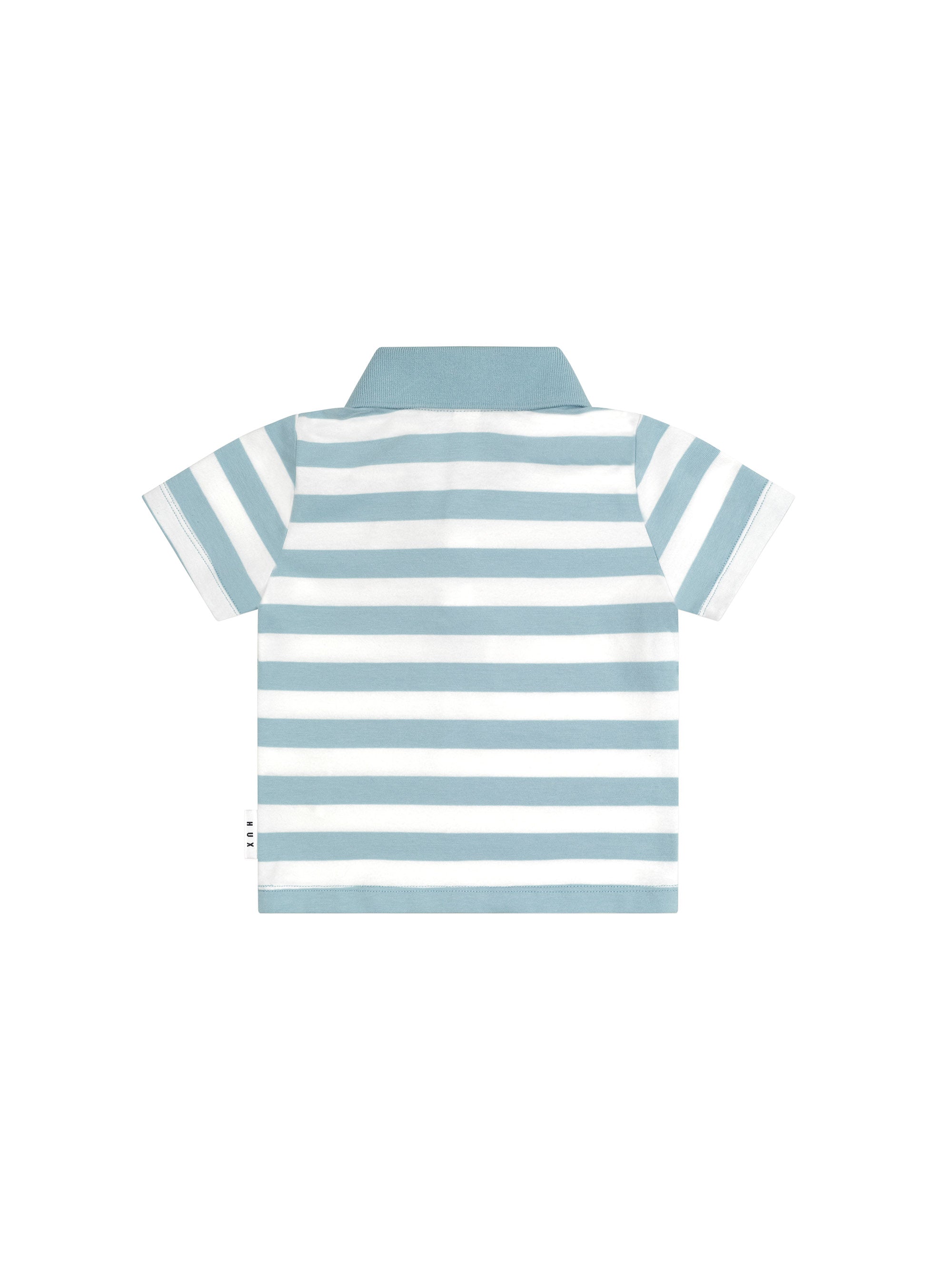 T-Rex Stripe Polo Shirt - Marine Blue / Almond Milk