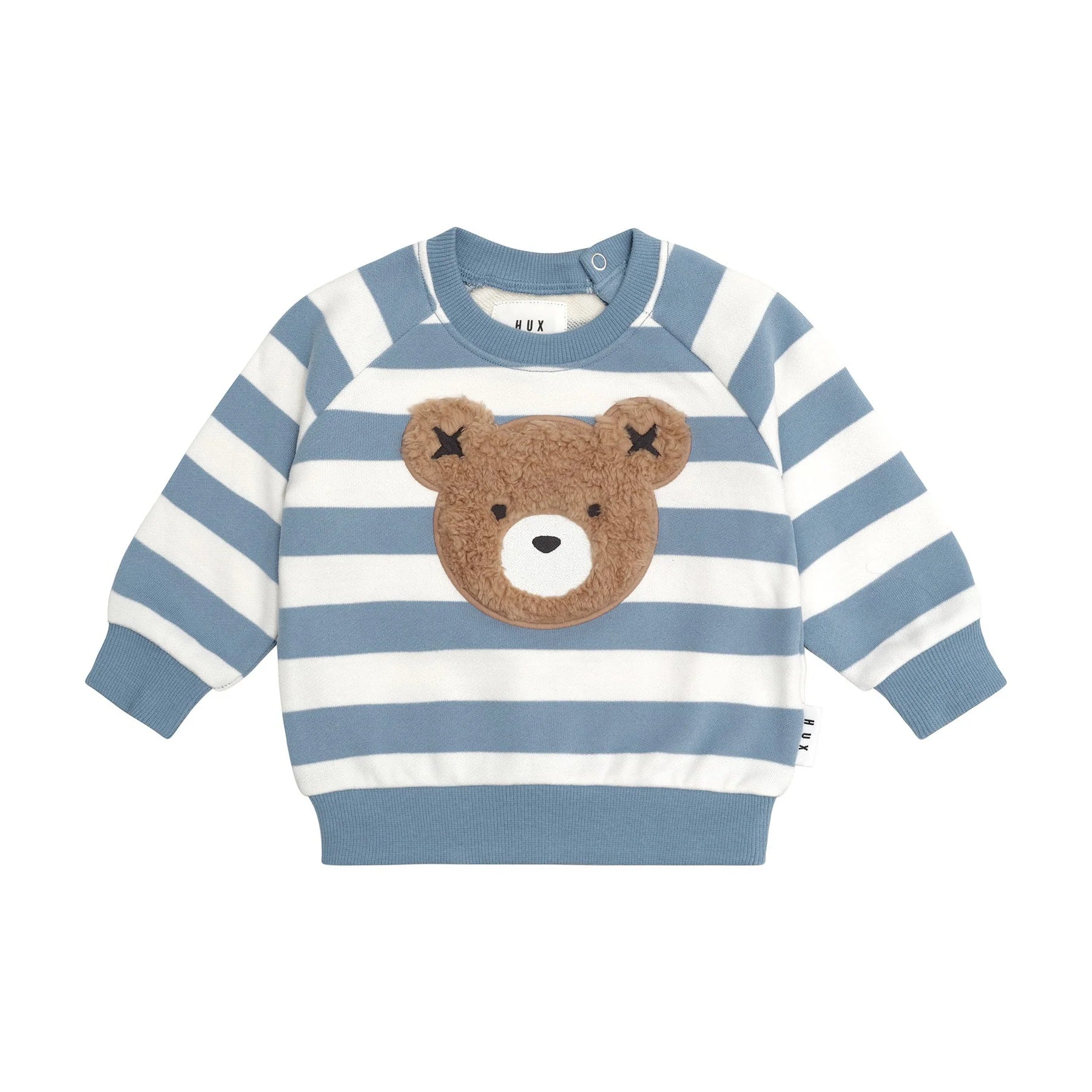 Furry Hux Stripe Sweatshirt - Cornflower/Ecru