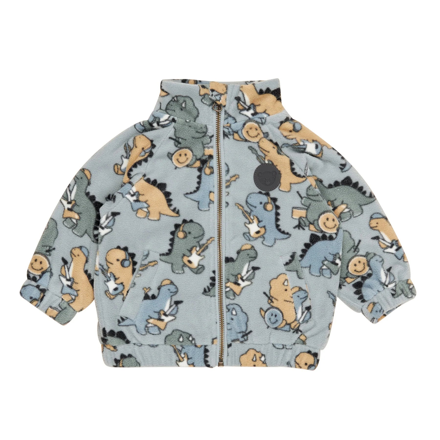 Huxbaby Dino Band Fleece Jacket - Slate