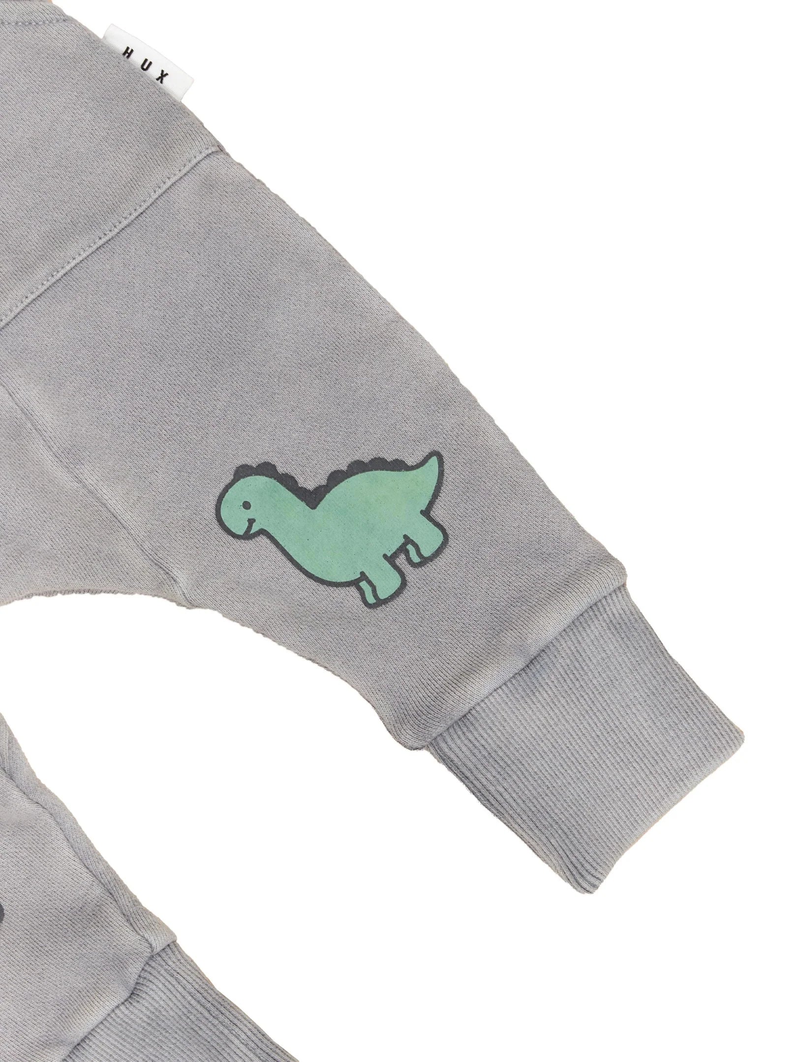Huxbaby Vintange Grey Dino Drop Crotch Pant - Washed Grey