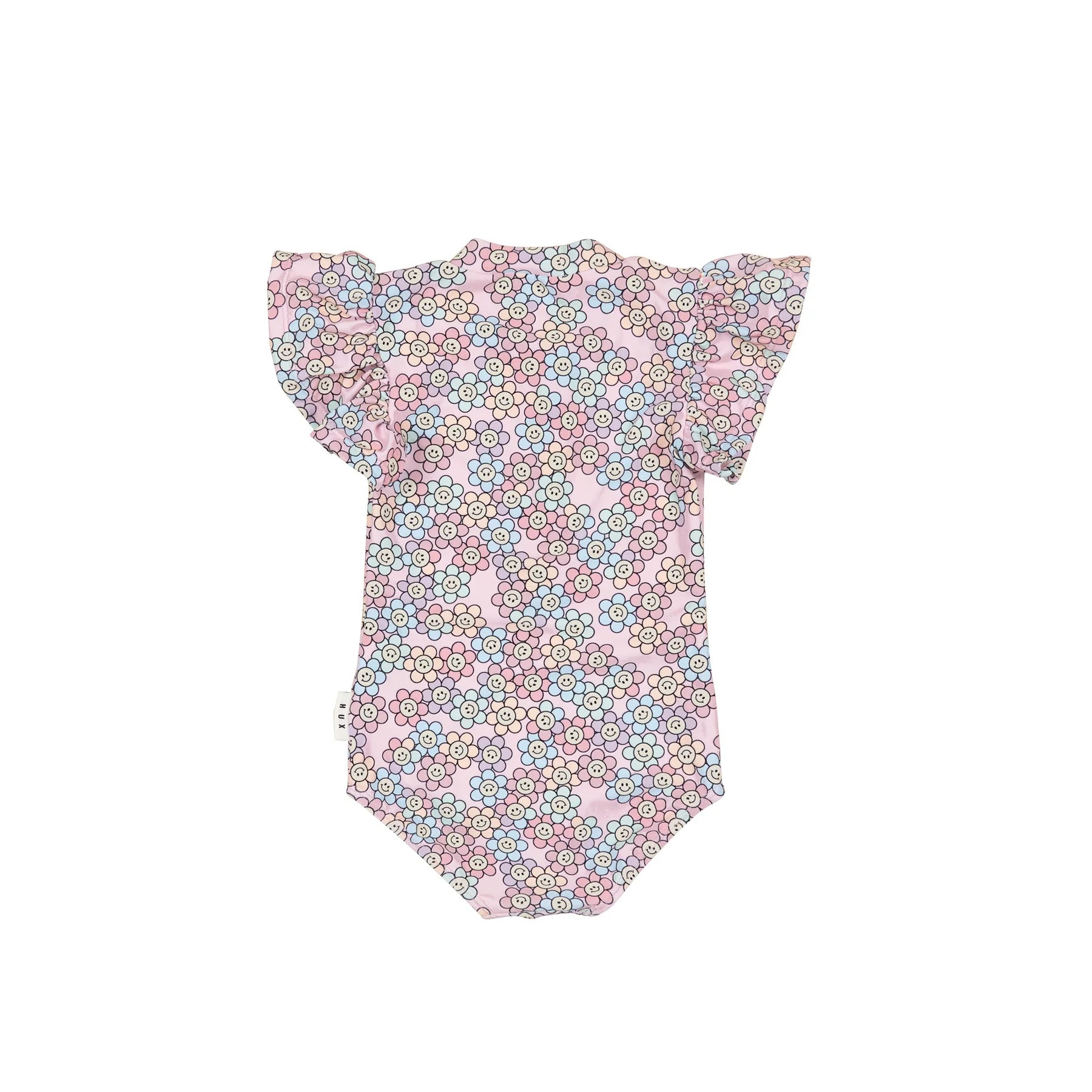 Rainbow Daisy Frill Zip Swimsuit