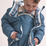 Reversible Eco-Puffer - Blue Plaid