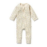 Lemon Leaf Organic Zipsuit with Feet