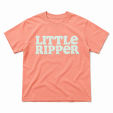 Little Ripper Kids Slang Tee in Coral