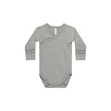 Quincy Mae Side Snap Bodysuit - Dusty Blue
