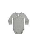 Quincy Mae Side Snap Bodysuit - Dusty Blue