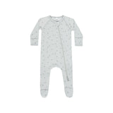 Baby onesie with star pattern on a white background
