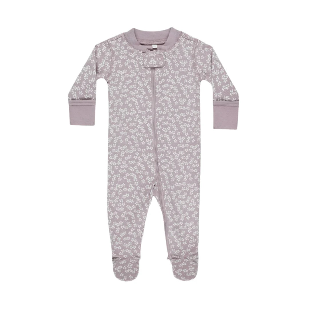 Quincy Mae Zip Long Sleeve Sleeper Footie | Lavender Ditsy