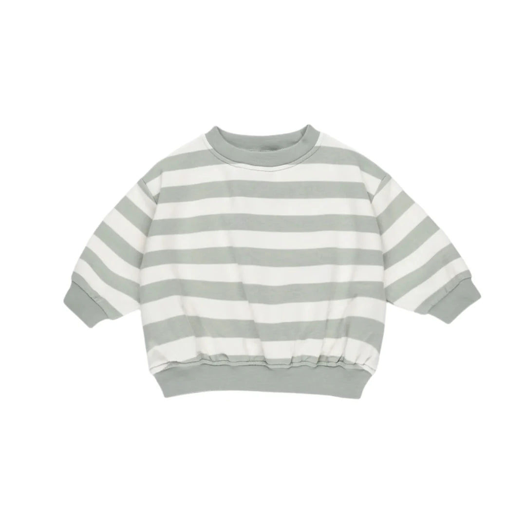 Quincy Mae Relaxed Sweatshirt | Sage Stripe