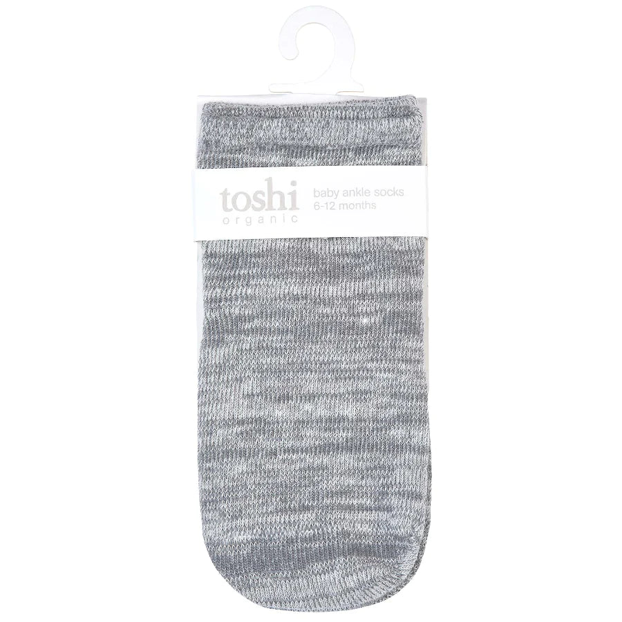 Organic Socks Ankle Marle - Pebble