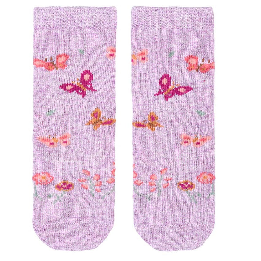 Organic Socks Knee Jacquard - Lavandula